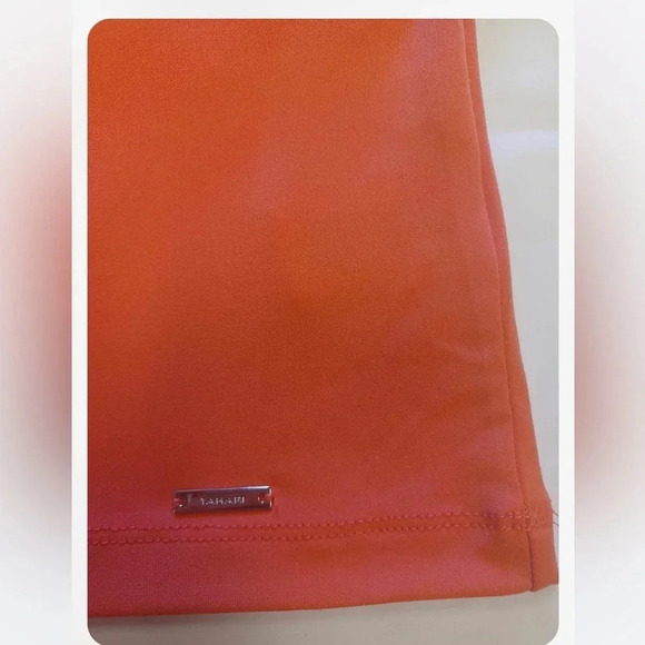 Tahari Sleeveless Orange Coral Keyhole Front Tank Top Size Large - Picture 7 of 8